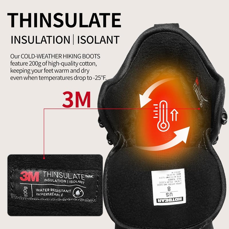 HOTBEAR Store Men's 3M Thinsulate Insulated Winter Snow Boots | Wide Toe Box | Slip-Resistant Outsole | Orthopedic & Arch Support - Image 3